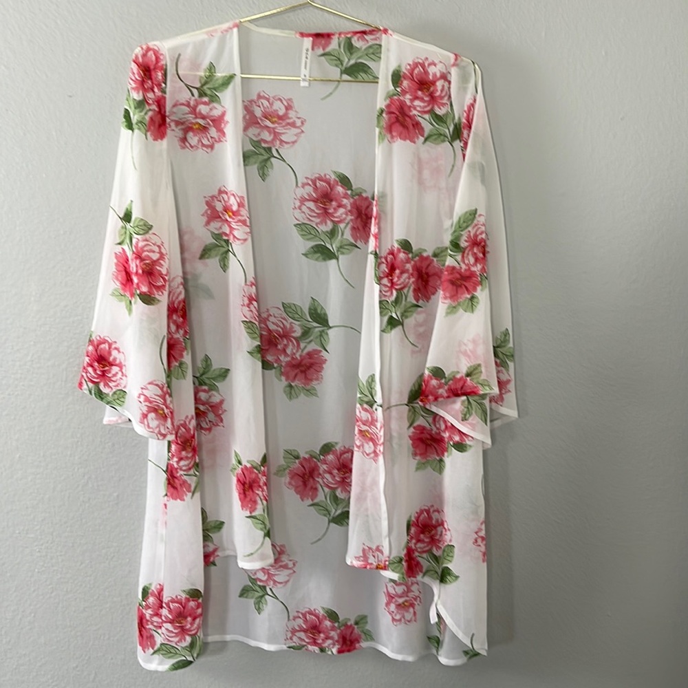 DNA Couture Sheer Floral Cardigan